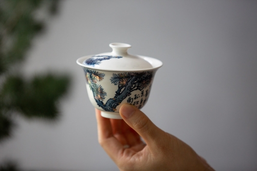 gilded qinghua gaiwan pine 2 3 | BITTERLEAF TEAS