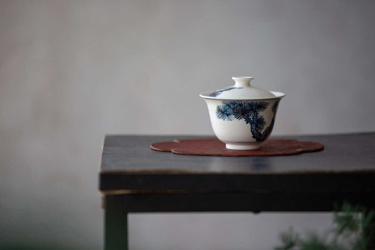 gilded qinghua gaiwan pine 2 7 | BITTERLEAF TEAS