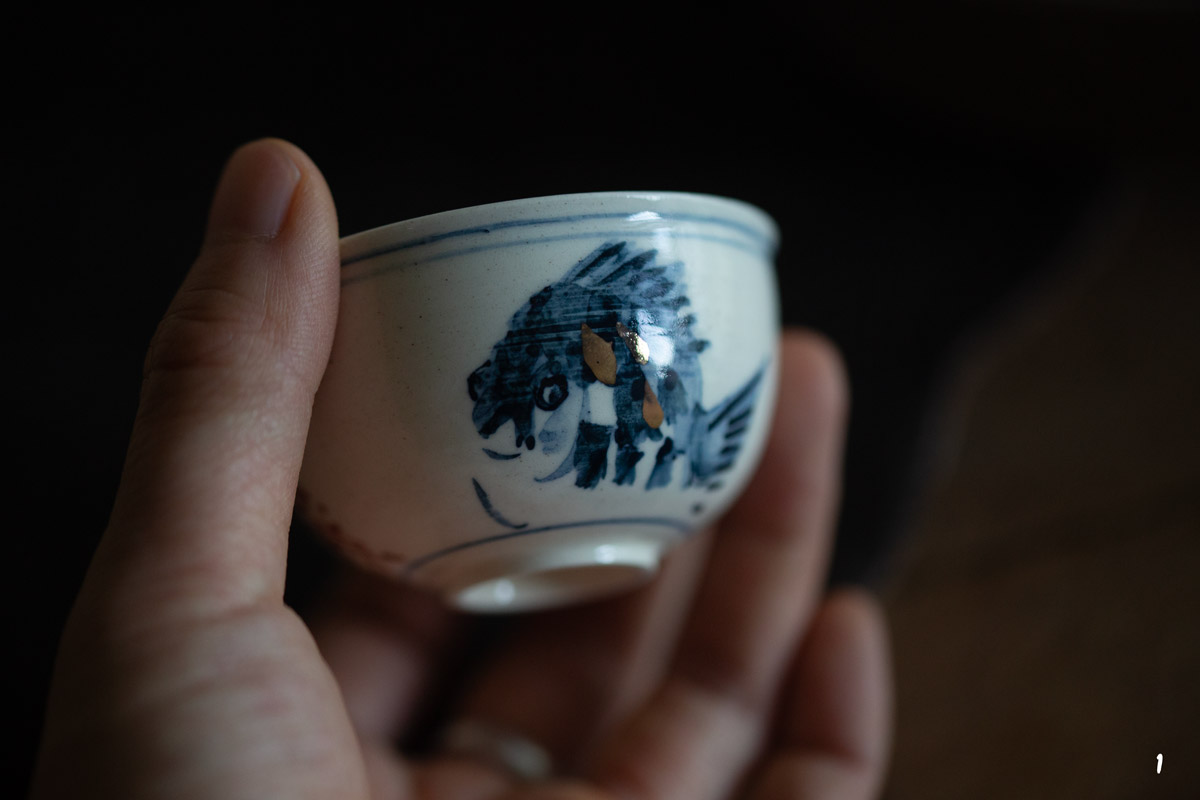 gilded qinghua teacup aqua 3 | BITTERLEAF TEAS