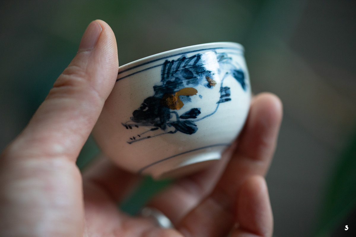 gilded qinghua teacup aqua 5 | BITTERLEAF TEAS