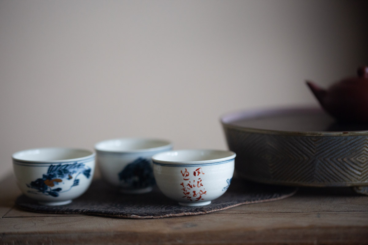 gilded qinghua teacup aqua 6 | BITTERLEAF TEAS