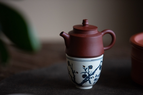 Gilded Qinghua Teacup - Garden - Image 10