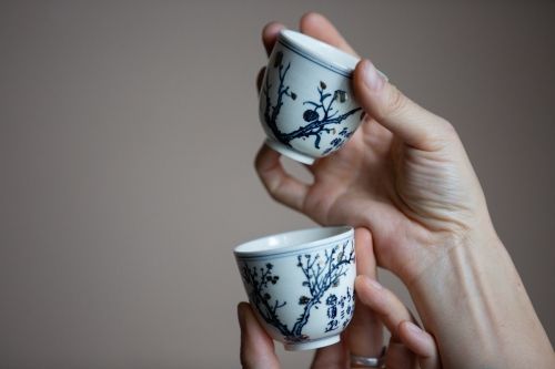 Gilded Qinghua Teacup - Garden - Image 11