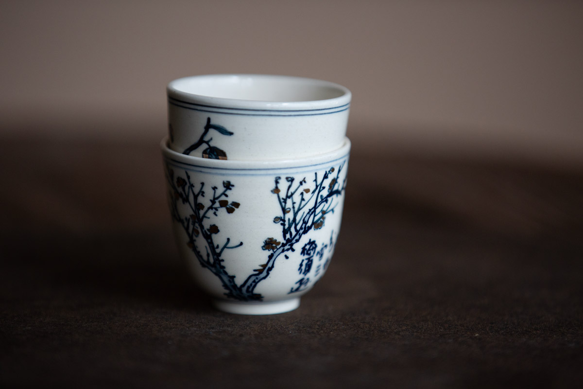 gilded qinghua teacup garden 8 | BITTERLEAF TEAS