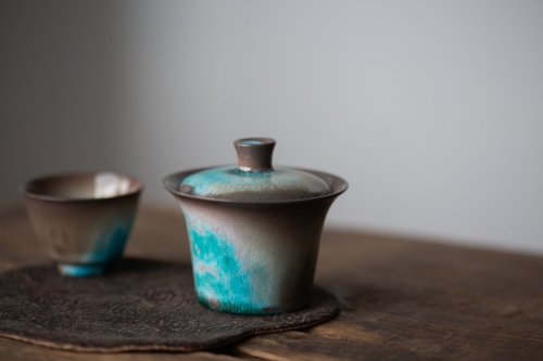 chameleon soda ash wood fired gaiwan 6 9 | BITTERLEAF TEAS