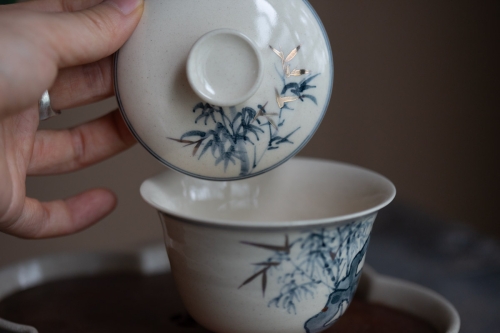 gilded qinghua gaiwan bamboo 8 | BITTERLEAF TEAS