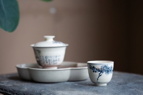 gilded qinghua teacup small pine 1 | BITTERLEAF TEAS