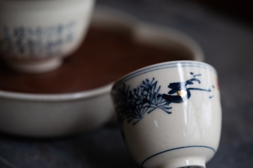 gilded qinghua teacup small pine 2 | BITTERLEAF TEAS