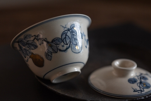 Gilded Qinghua Gaiwan - Hulu - Image 8