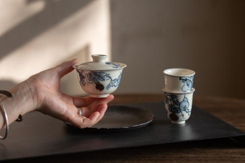 Gilded Qinghua Gaiwan - Hulu - Image 10