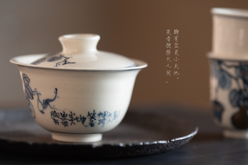 Gilded Qinghua Gaiwan - Hulu - Image 7