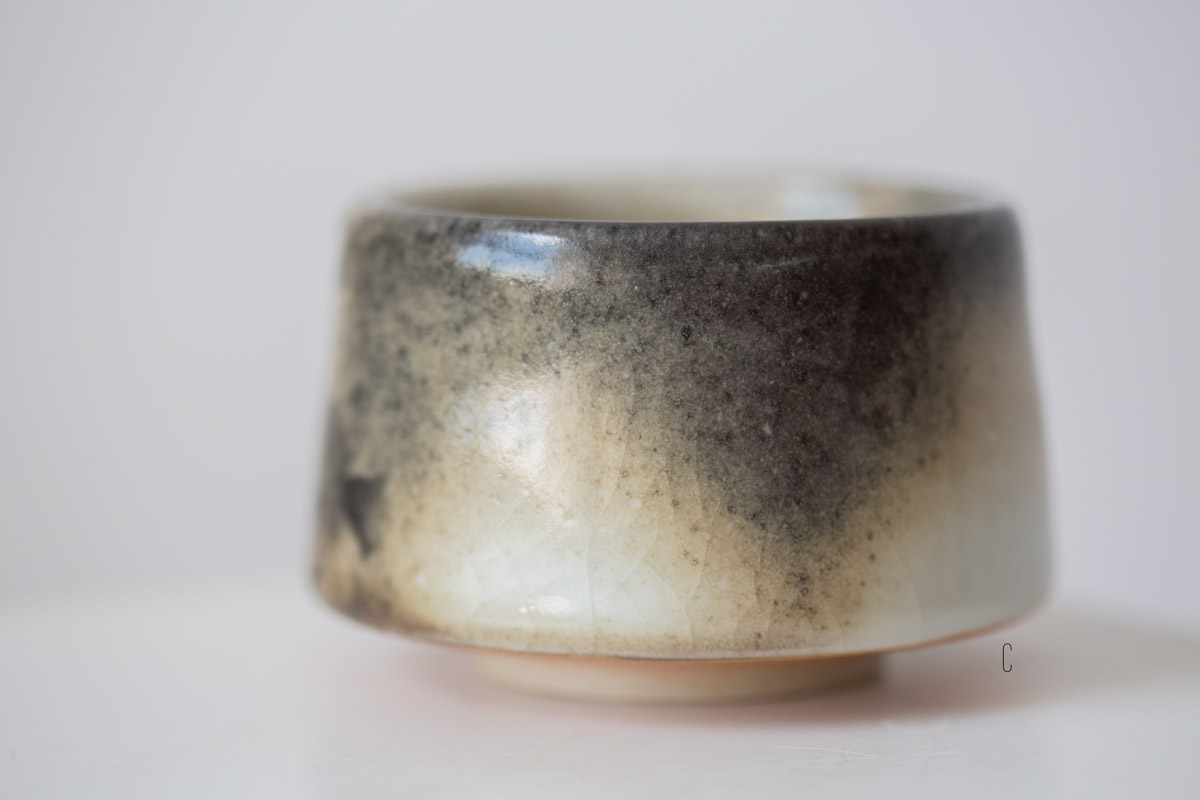 ink shino glaze teacup 1 15 | BITTERLEAF TEAS