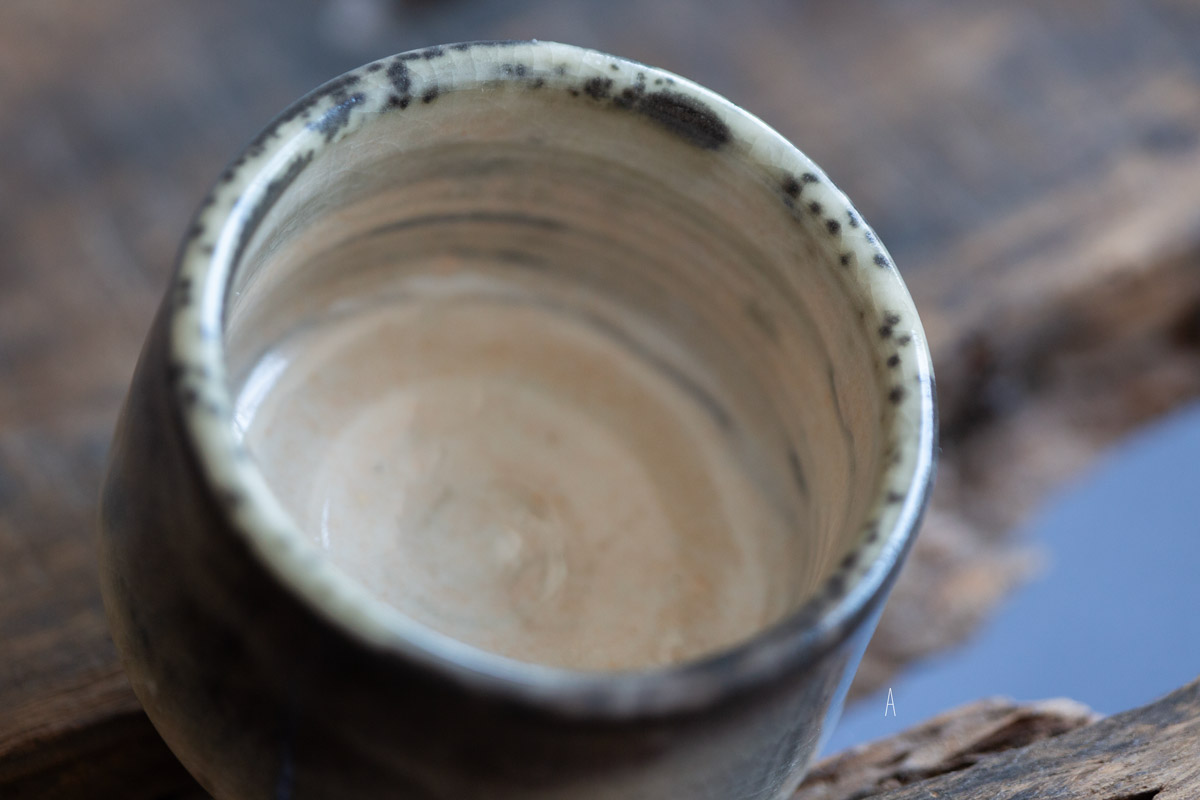 ink shino glaze teacup 1 5 | BITTERLEAF TEAS