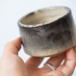 ink shino glaze teacup 1 6 | BITTERLEAF TEAS