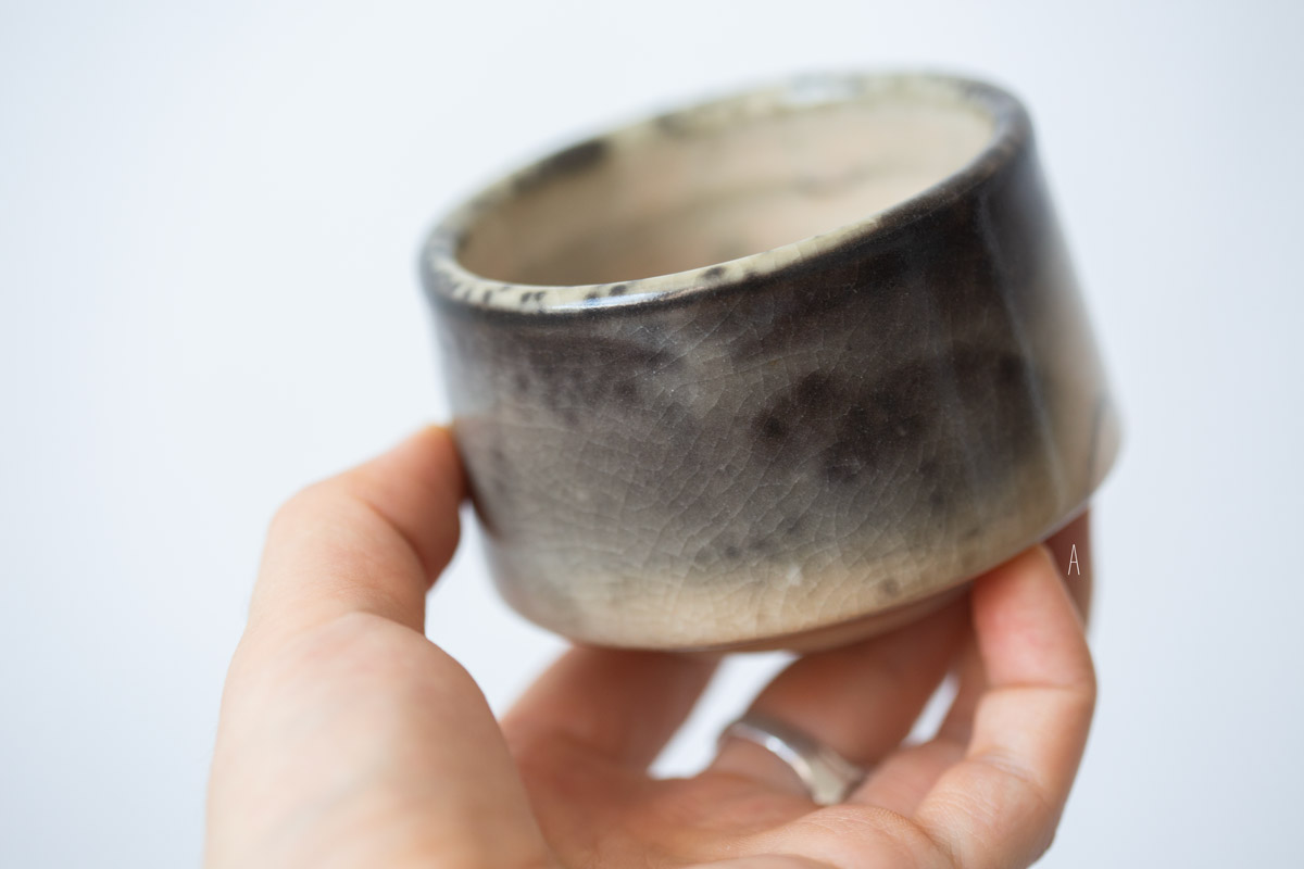 ink shino glaze teacup 1 6 | BITTERLEAF TEAS