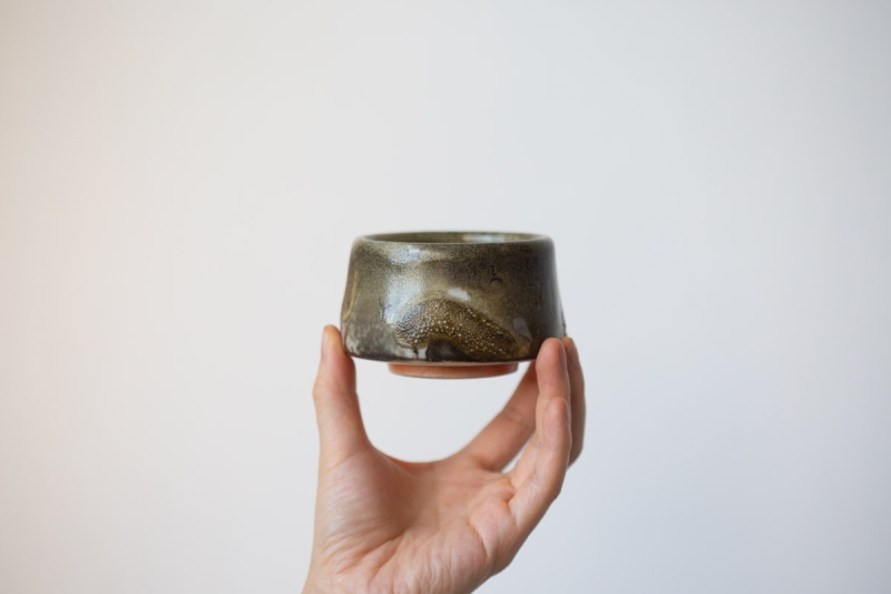 ink shino glaze teacup 2 19 | BITTERLEAF TEAS