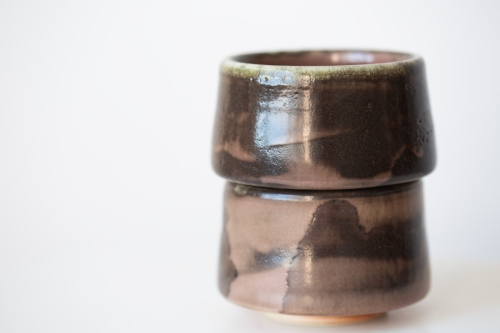 ink shino glaze teacup 3 16 | BITTERLEAF TEAS