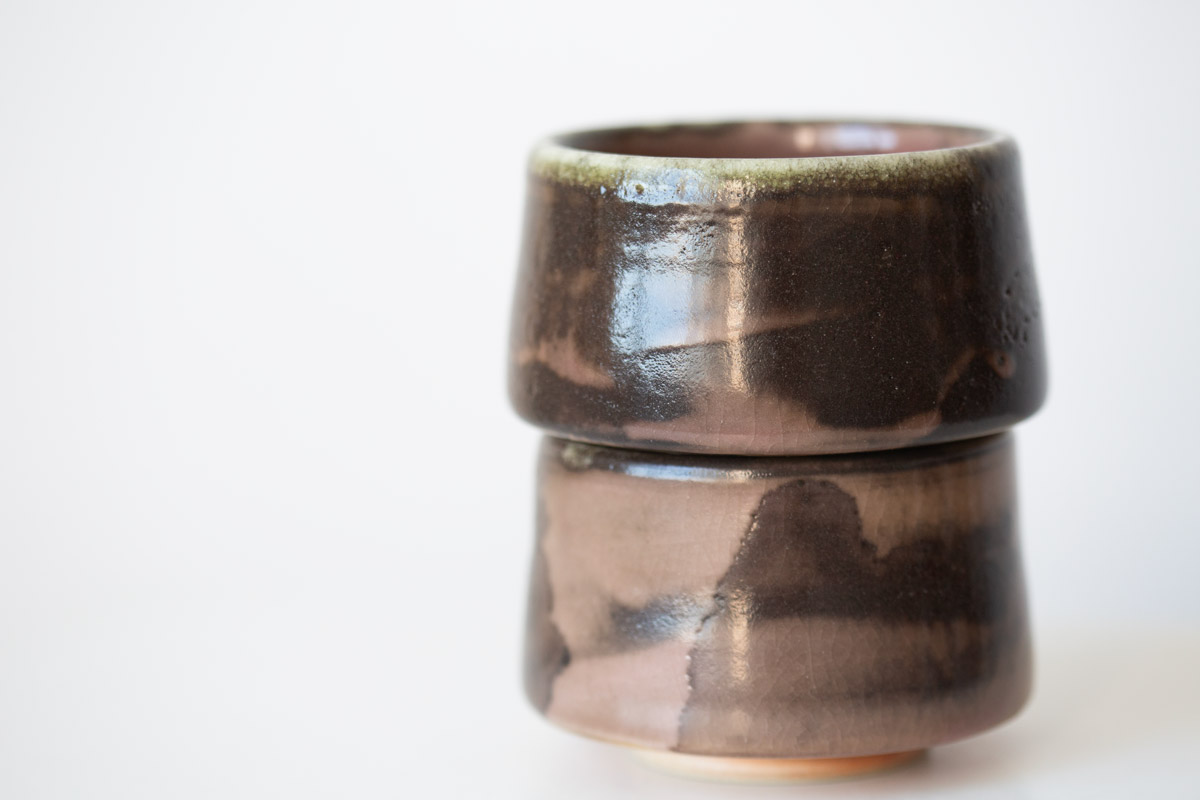 ink shino glaze teacup 3 16 | BITTERLEAF TEAS