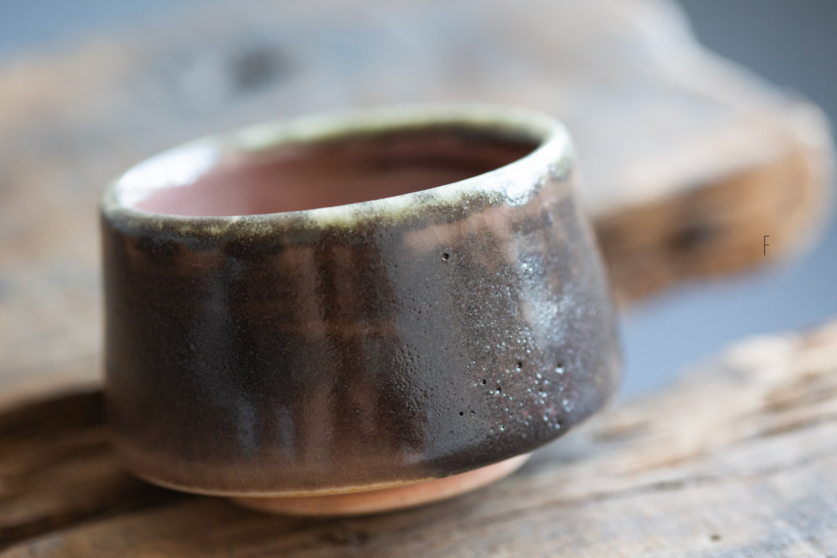 ink shino glaze teacup 3 2 | BITTERLEAF TEAS