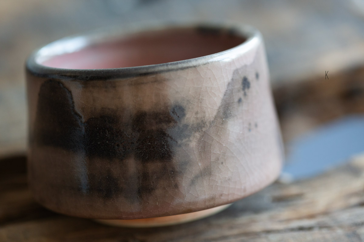 ink shino glaze teacup 3 9 | BITTERLEAF TEAS