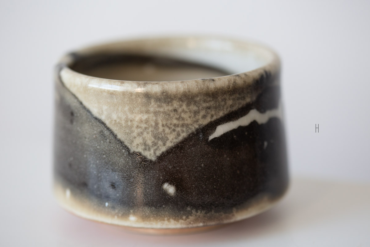 ink shino glaze teacup 4 10 | BITTERLEAF TEAS