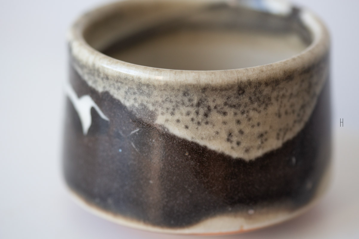 ink shino glaze teacup 4 11 | BITTERLEAF TEAS