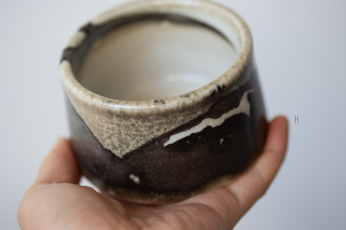 ink shino glaze teacup 4 12 | BITTERLEAF TEAS