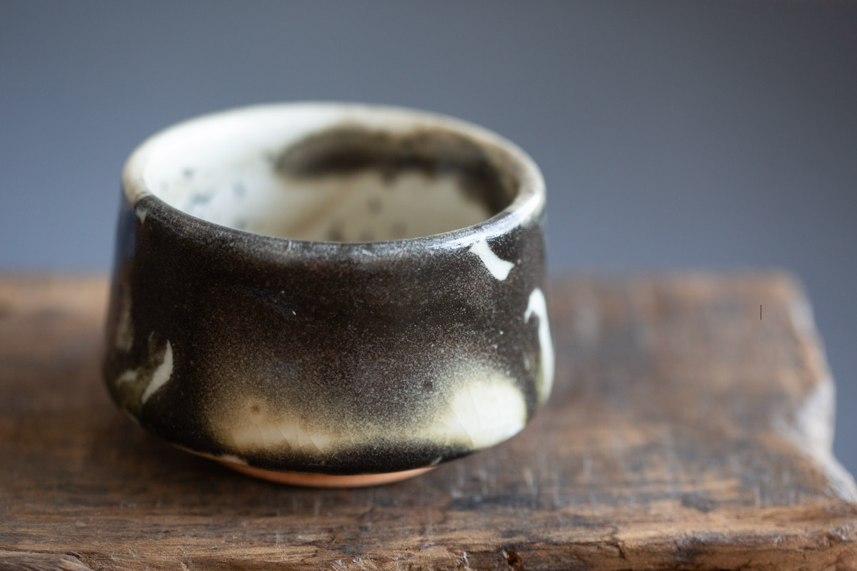 ink shino glaze teacup 4 15 | BITTERLEAF TEAS