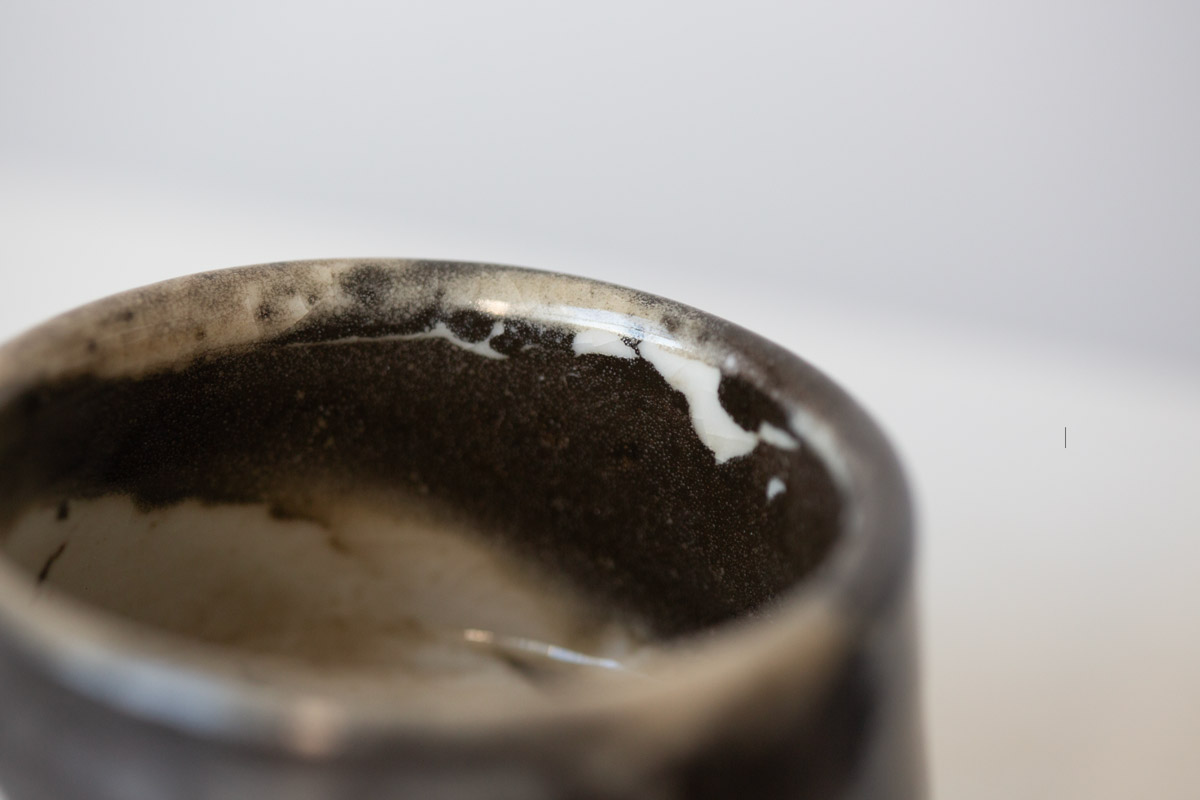 ink shino glaze teacup 4 21 | BITTERLEAF TEAS