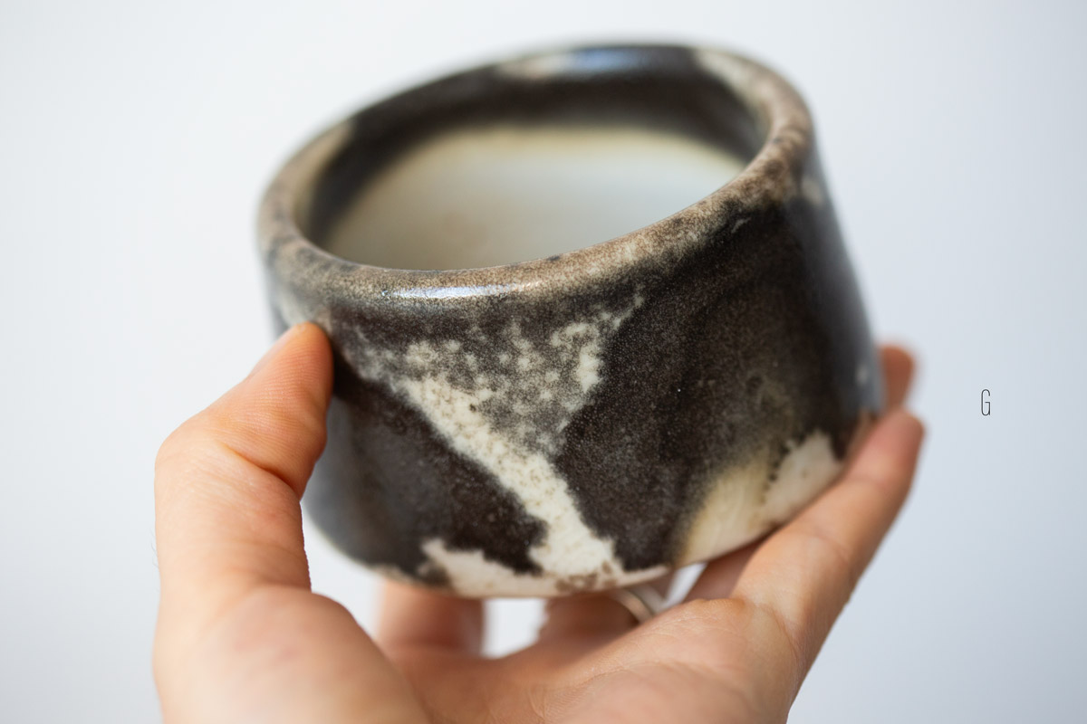 ink shino glaze teacup 4 5 | BITTERLEAF TEAS