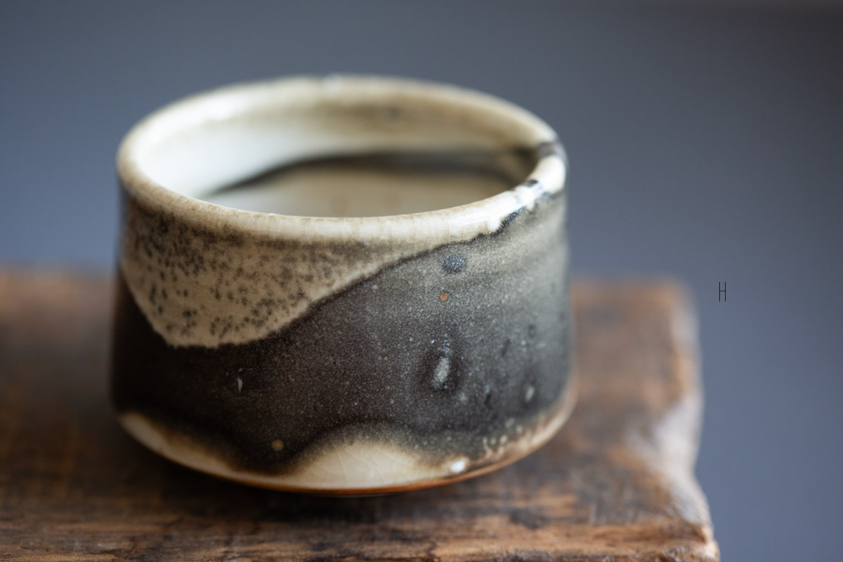 ink shino glaze teacup 4 8 | BITTERLEAF TEAS