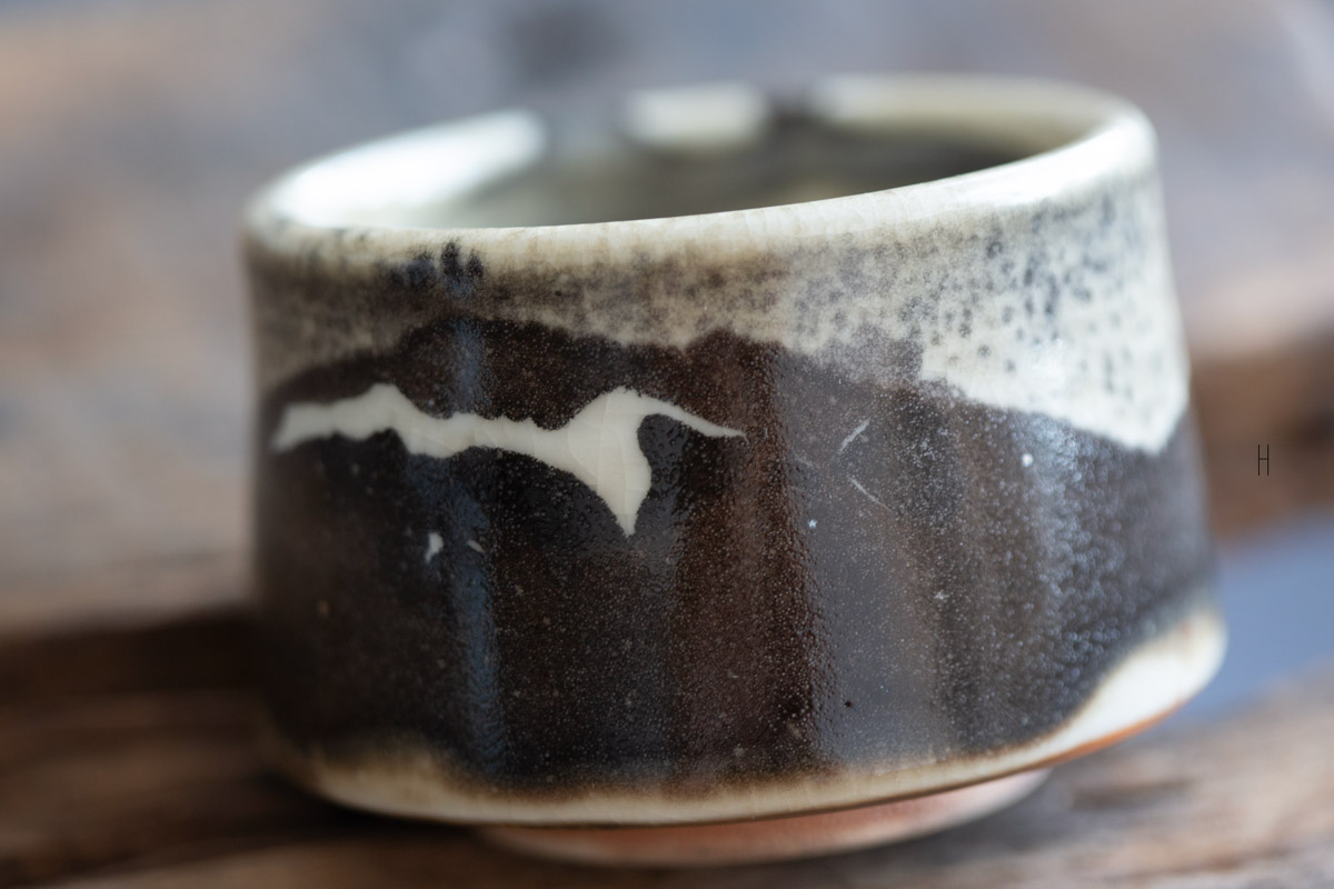 ink shino glaze teacup 4 9 | BITTERLEAF TEAS