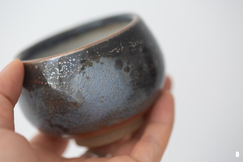 ink shino glazed teacup round 12 | BITTERLEAF TEAS