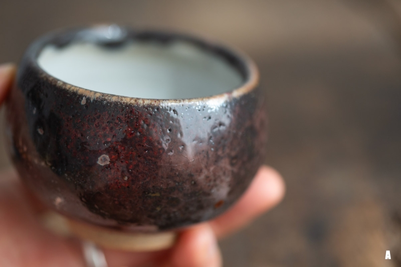 ink shino glazed teacup round 2 | BITTERLEAF TEAS