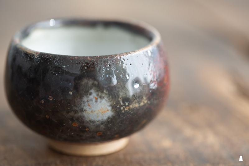 ink shino glazed teacup round 3 | BITTERLEAF TEAS