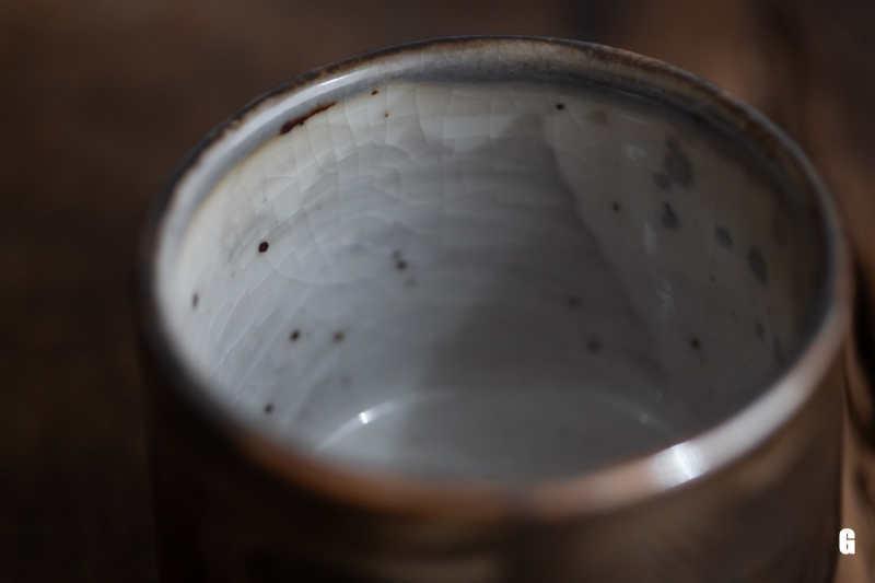 ink shino glazed teacup straight 20 | BITTERLEAF TEAS