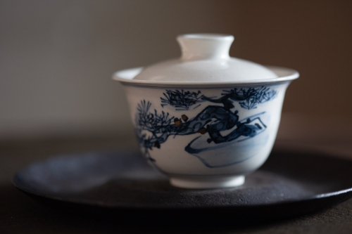 Gilded Qinghua Gaiwan - Bonsai - Image 3