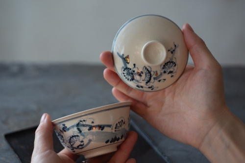 Gilded Qinghua Gaiwan - Plum Blossom - Image 11