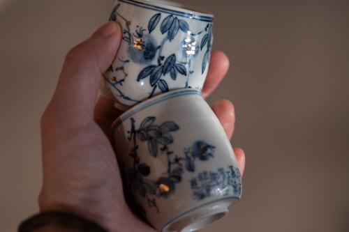 Gilded Qinghua Teacup - Pomegranate - Image 5