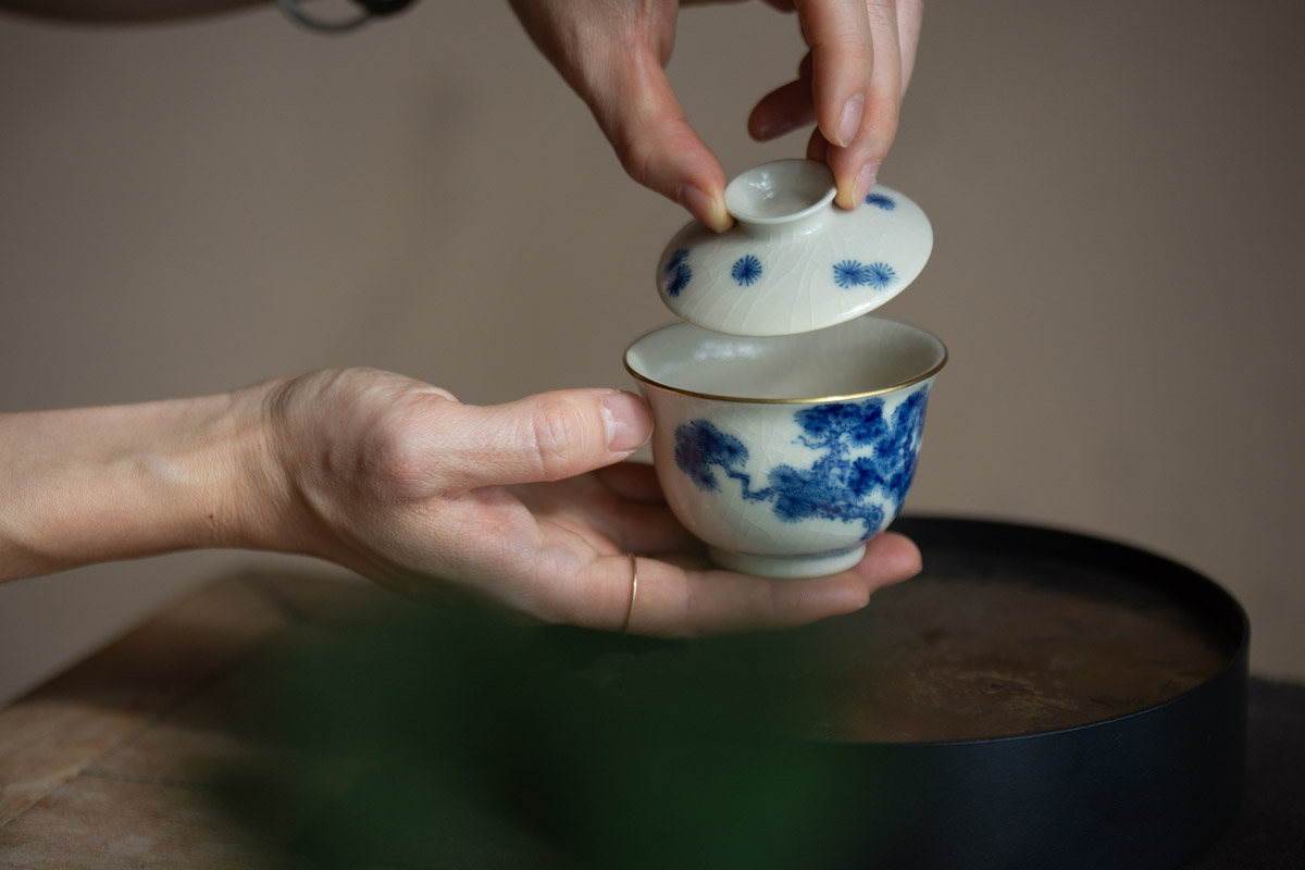 alchemy gaiwan brass bamboo pine 18 | BITTERLEAF TEAS