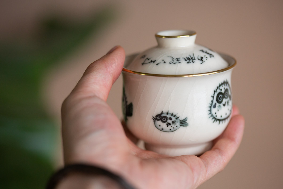 alchemy gaiwan brass pufferfish 12 | BITTERLEAF TEAS