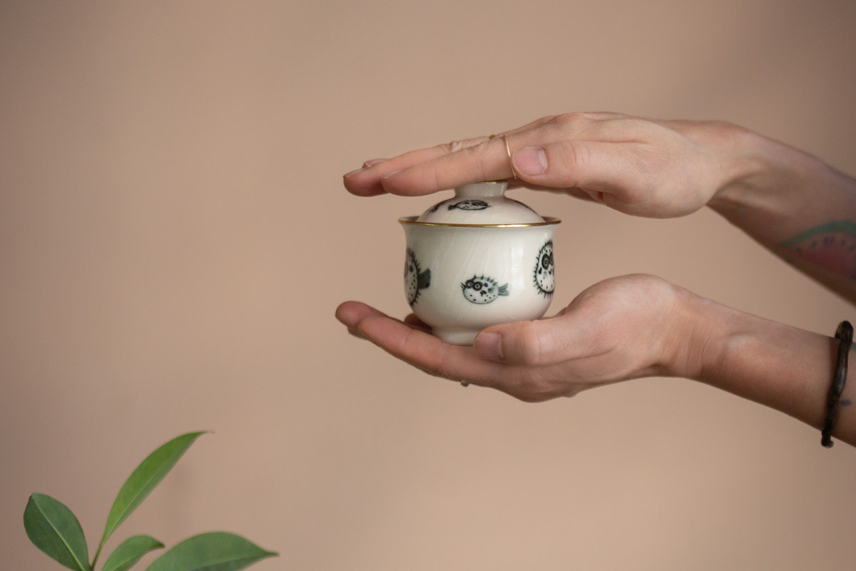 alchemy gaiwan brass pufferfish 14 | BITTERLEAF TEAS