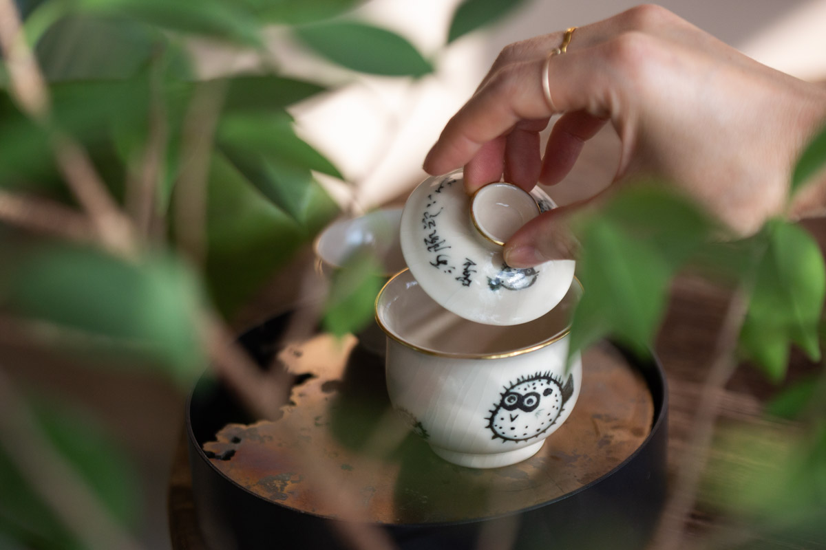 alchemy gaiwan brass pufferfish 9 | BITTERLEAF TEAS