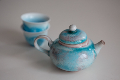 Chameleon Soda Ash Wood Fired Teapot III - Image 4