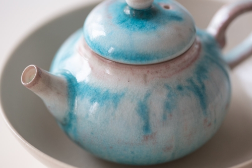 Chameleon Soda Ash Wood Fired Teapot III - Image 2