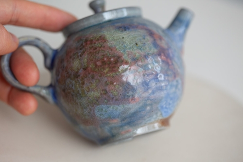 Chameleon Soda Ash Wood Fired Teapot IV - Image 11