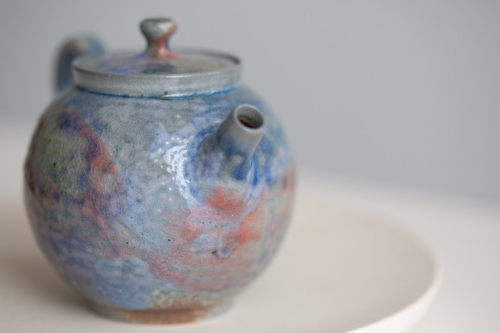 Chameleon Soda Ash Wood Fired Teapot IV - Image 2