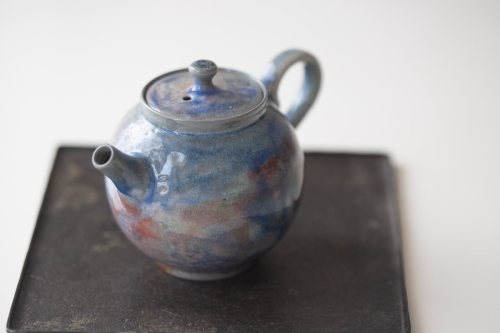 Chameleon Soda Ash Wood Fired Teapot IV - Image 5