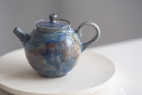 Chameleon Soda Ash Wood Fired Teapot IV - Image 6