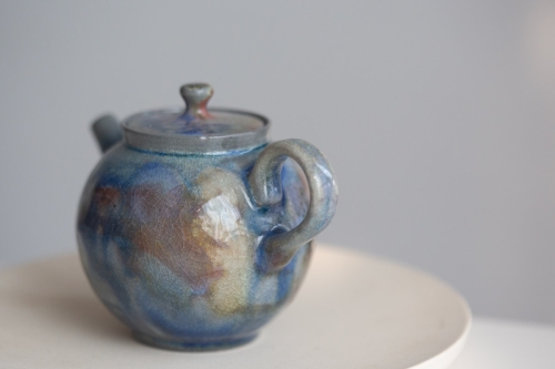 Chameleon Soda Ash Wood Fired Teapot IV - Image 7